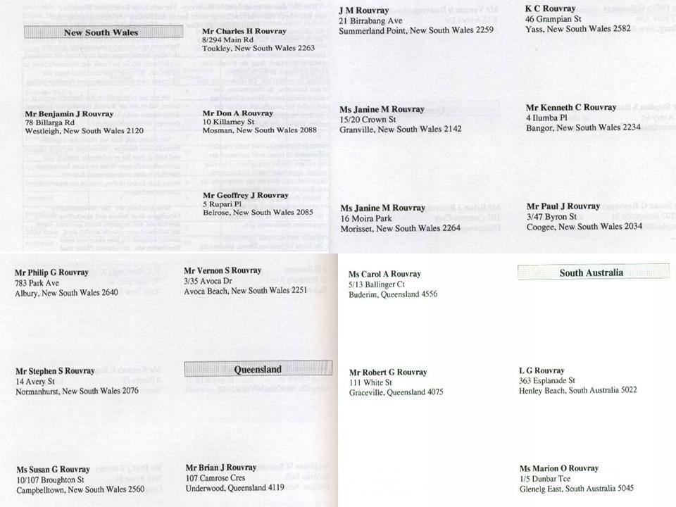 Australia entries